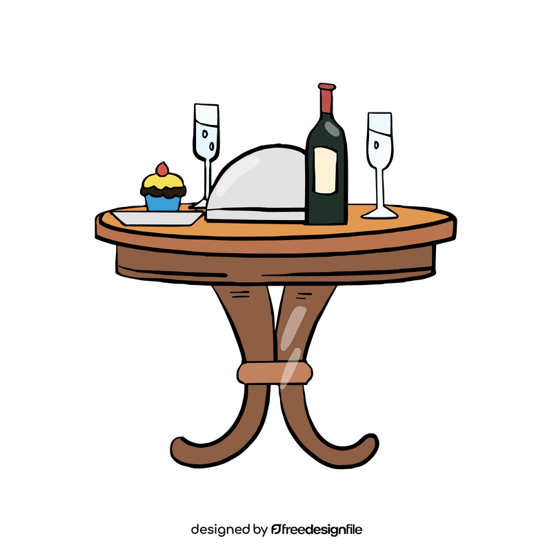 Wooden cafe table clipart