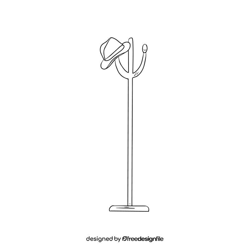 Hanger floor standing black and white clipart