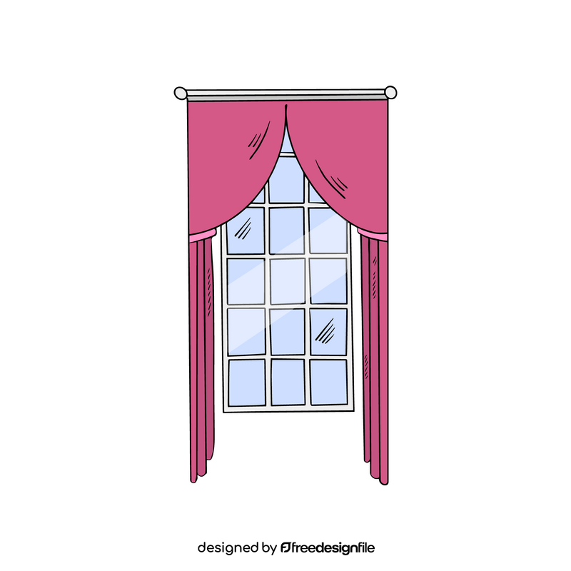 Curtains on window clipart