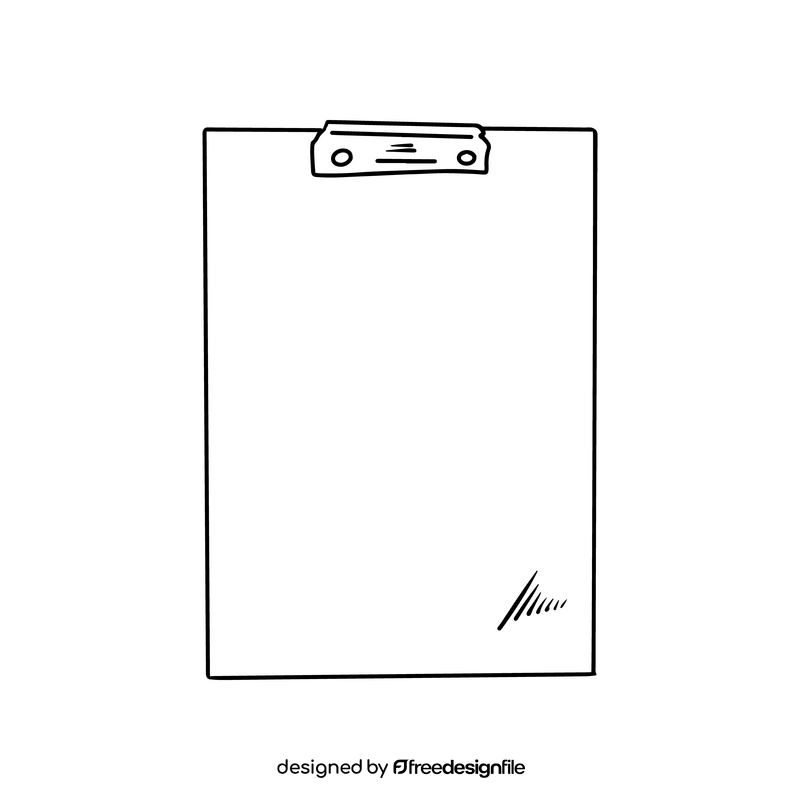 Clipboard notebook black and white clipart