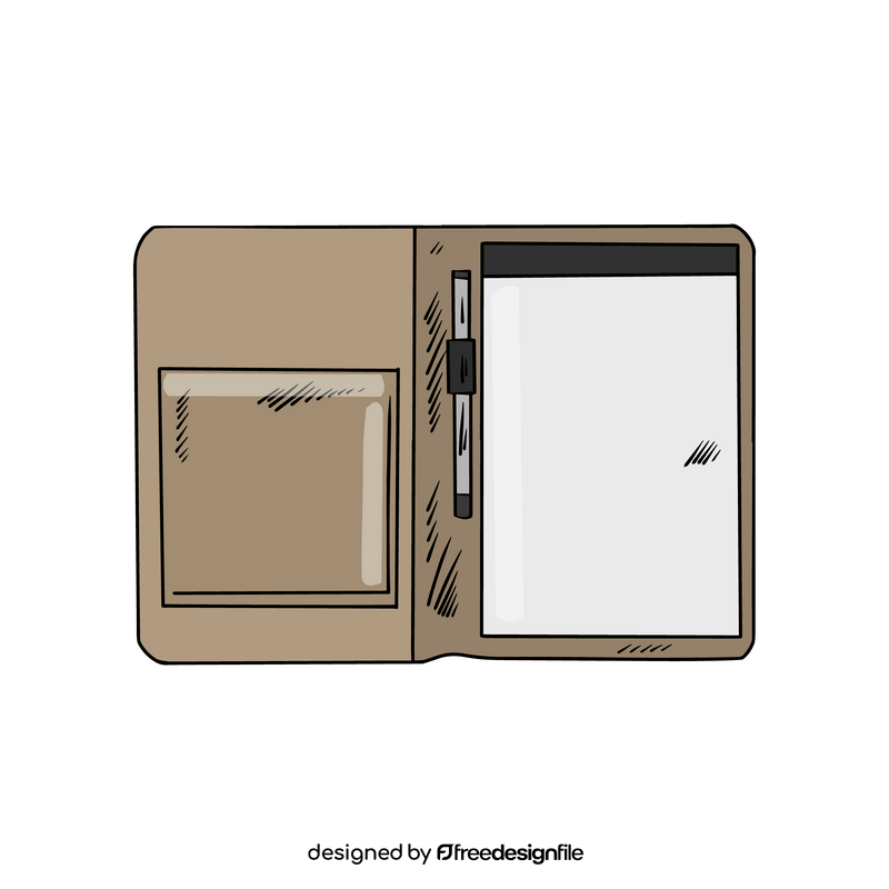 High end notebook with pen clipart