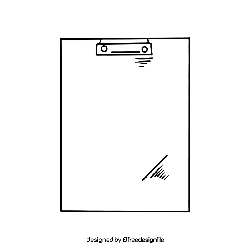 Clipboard notebook black and white clipart
