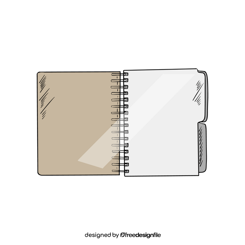 Open spiral notebook clipart