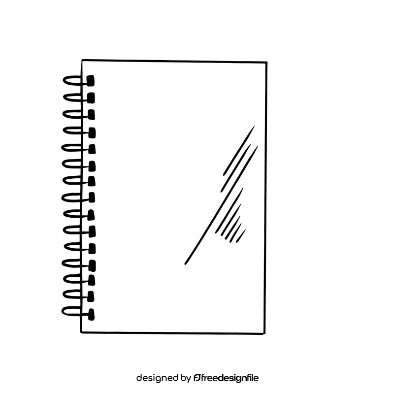 Spiral notebook black and white clipart
