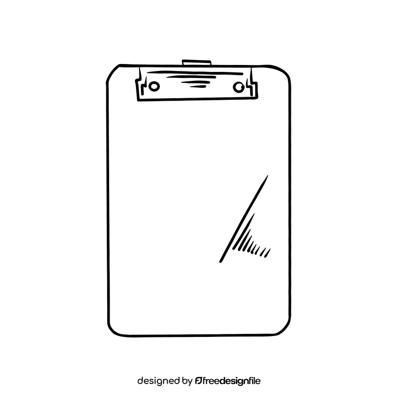 Clipboard notebook cartoon black and white clipart