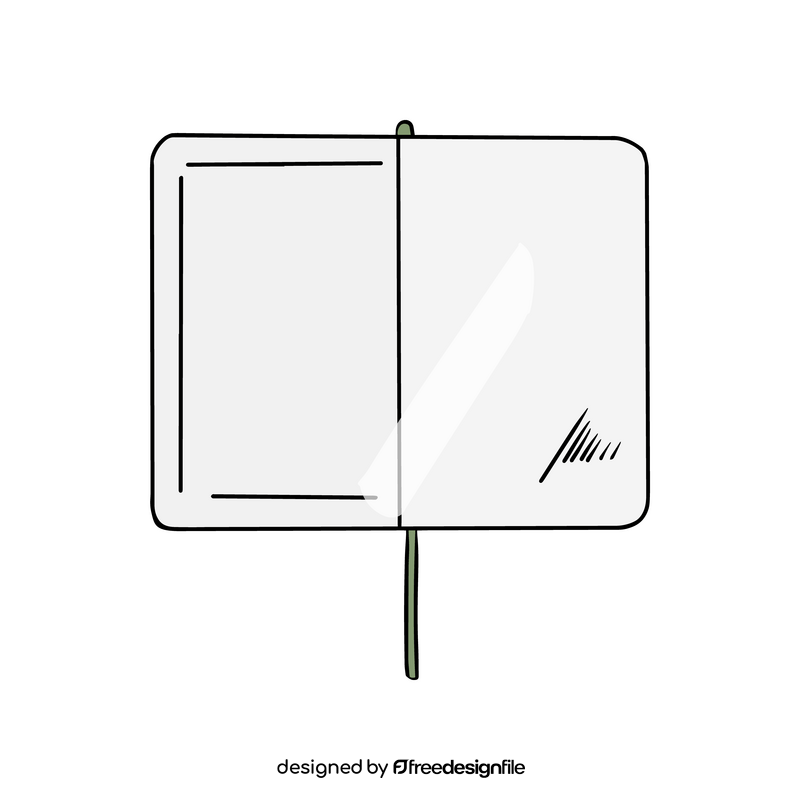Open notebook cartoon clipart