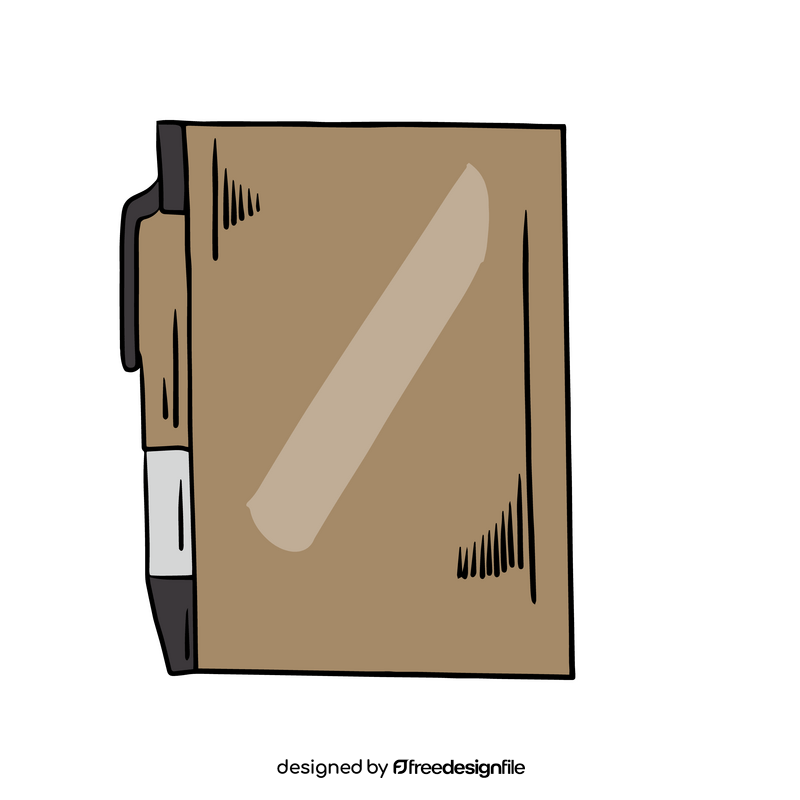 Notebook with pen cartoon clipart