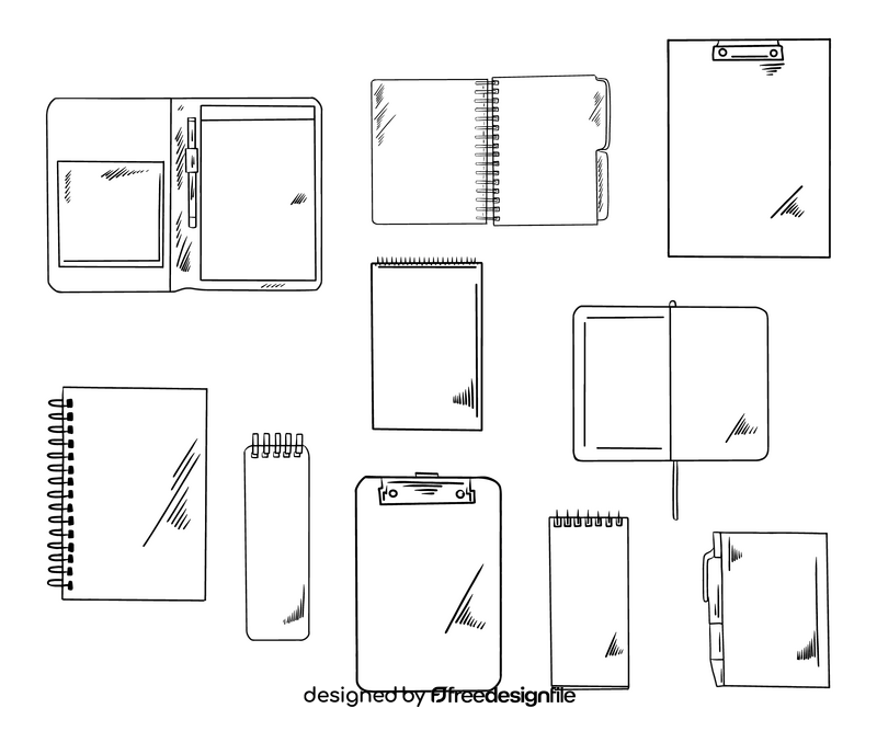 Notebooks black and white vector