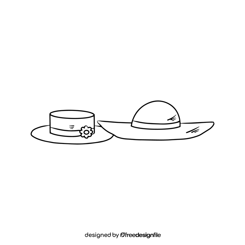 Women's Hats black and white clipart