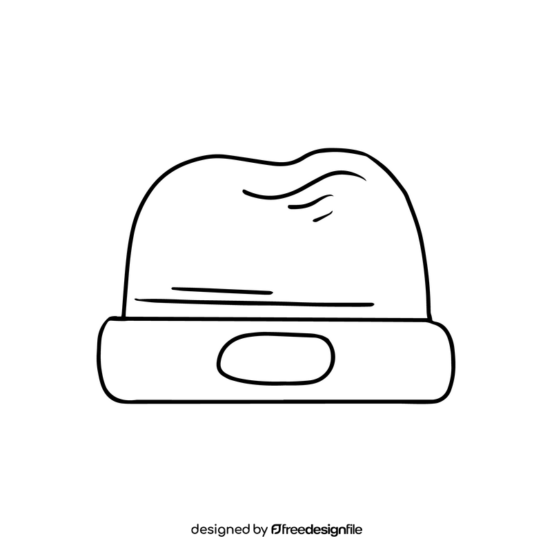 Knitted hat black and white clipart vector free download