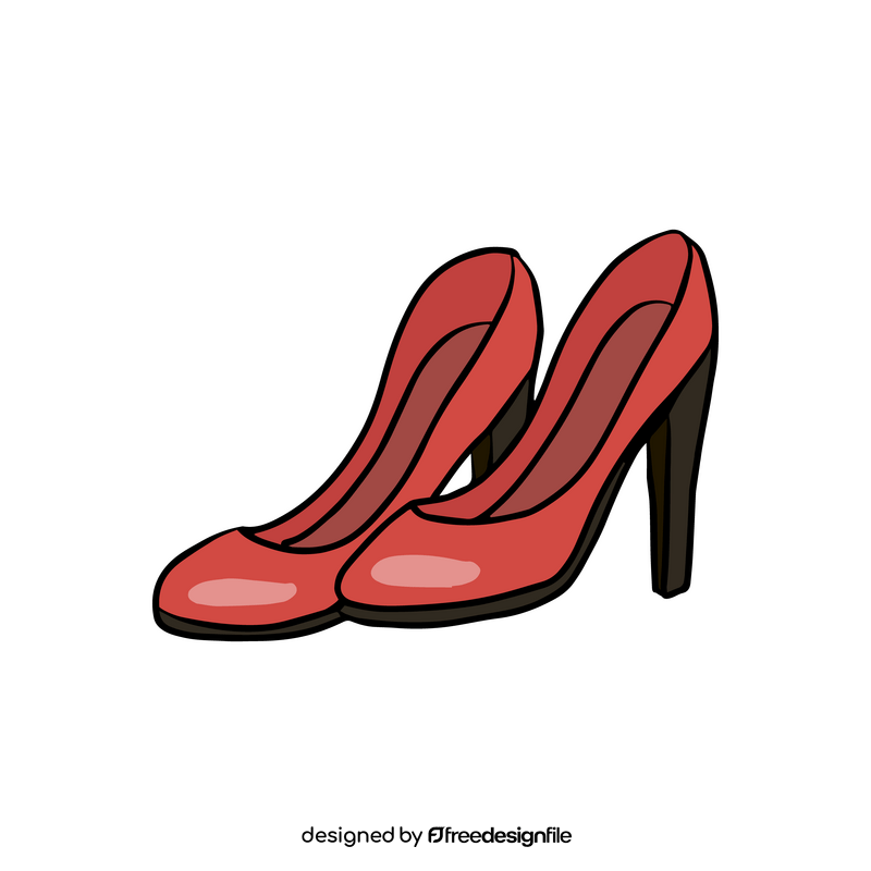 High heel red women shoes clipart