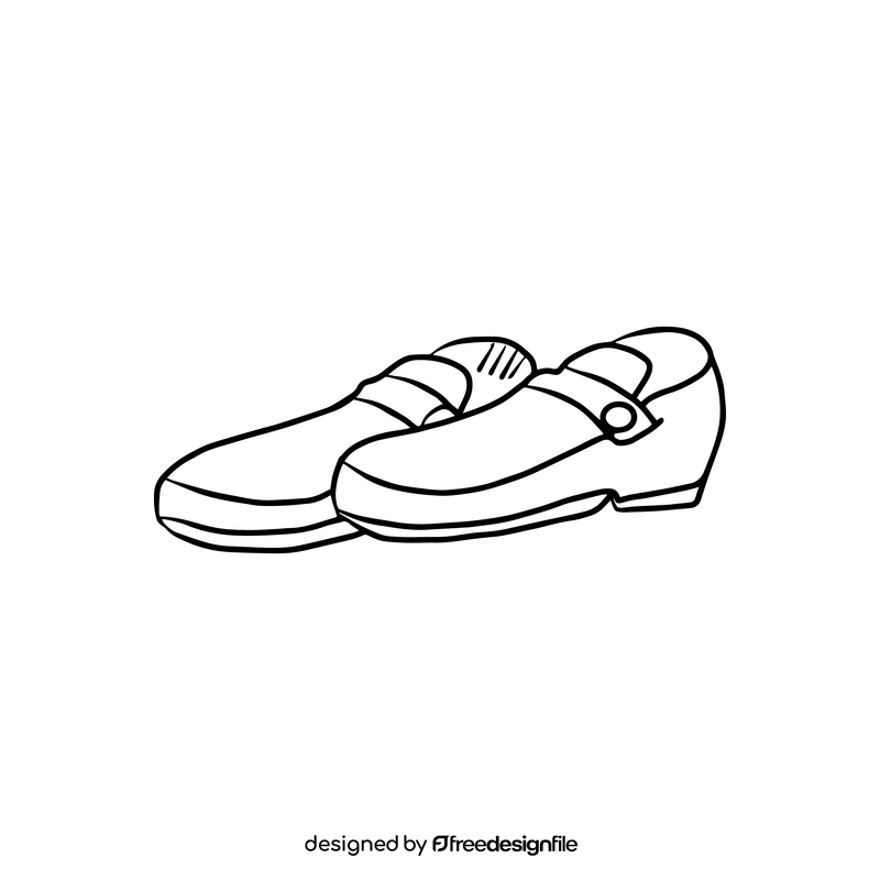 Brown leather shoe cartoon black and white clipart free download