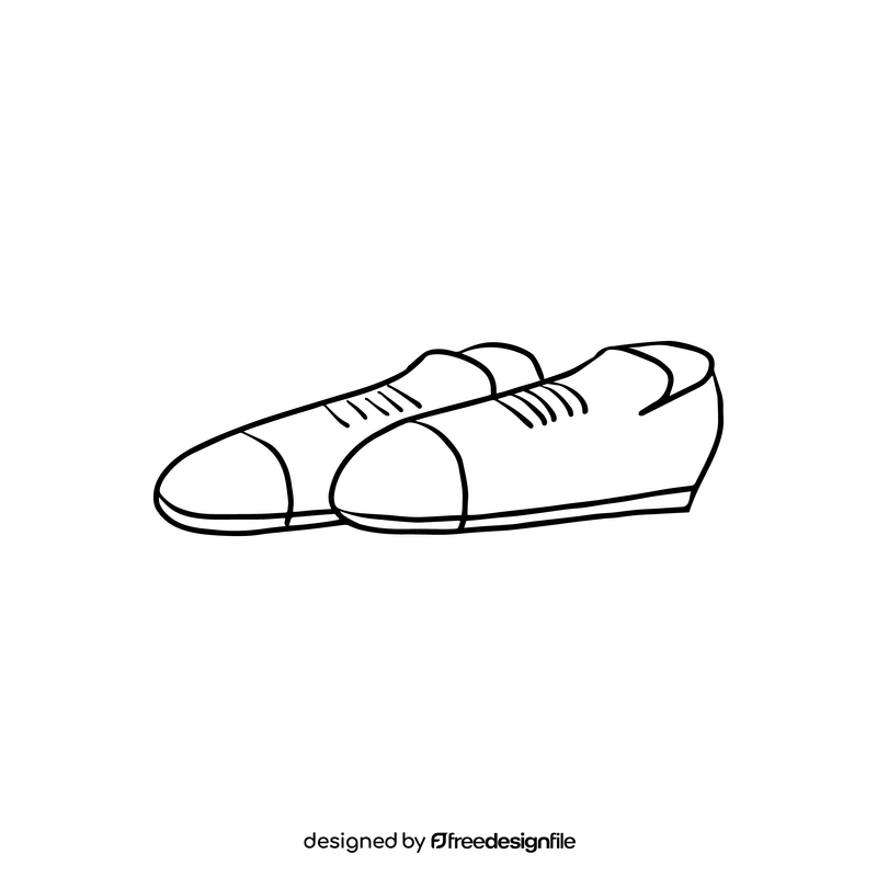 Shoes cartoon black and white clipart vector free download
