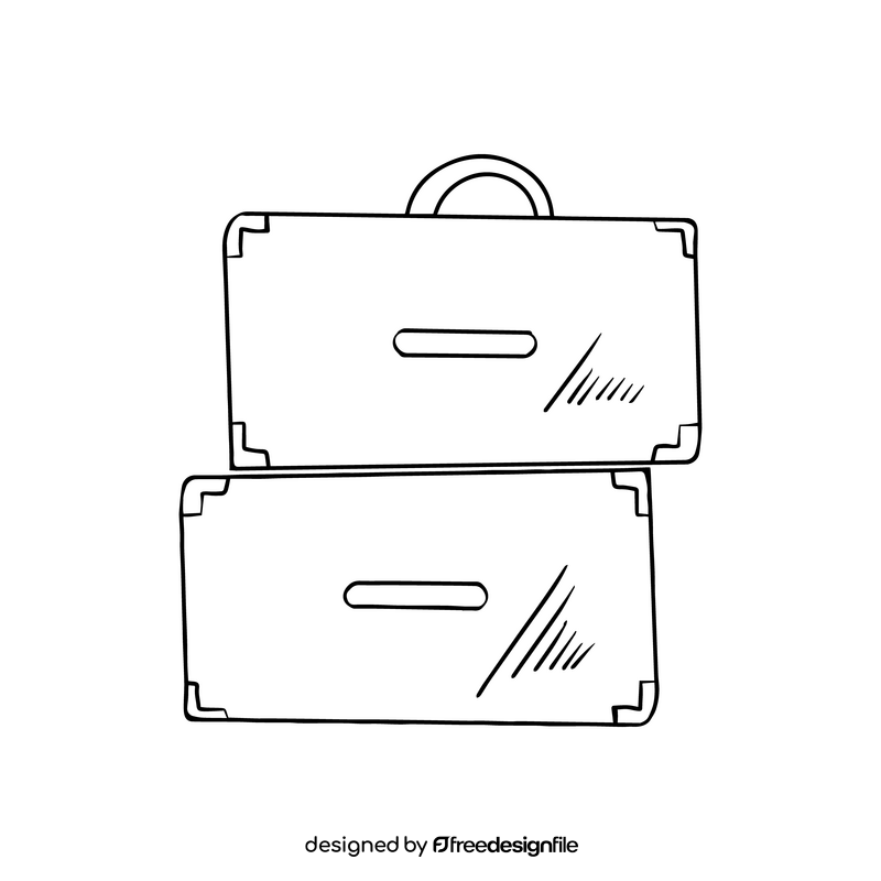 Handbag suitcase black and white clipart