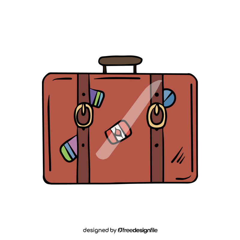 Hand holding suitcase clipart