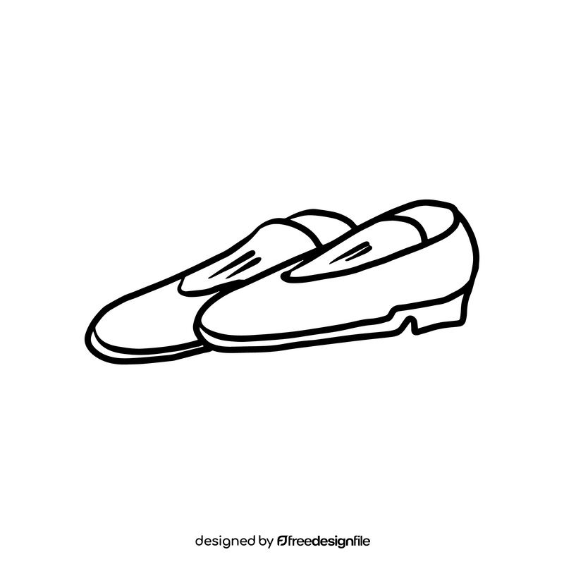 Shoes black and white clipart