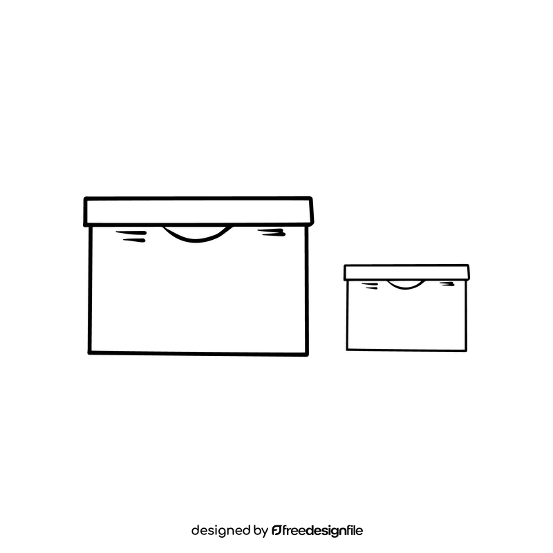 Footwear boxes cartoon black and white clipart