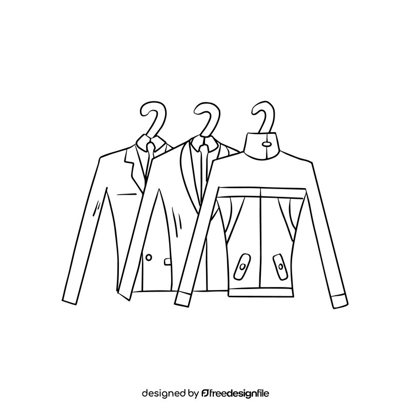 Jacket black and white clipart