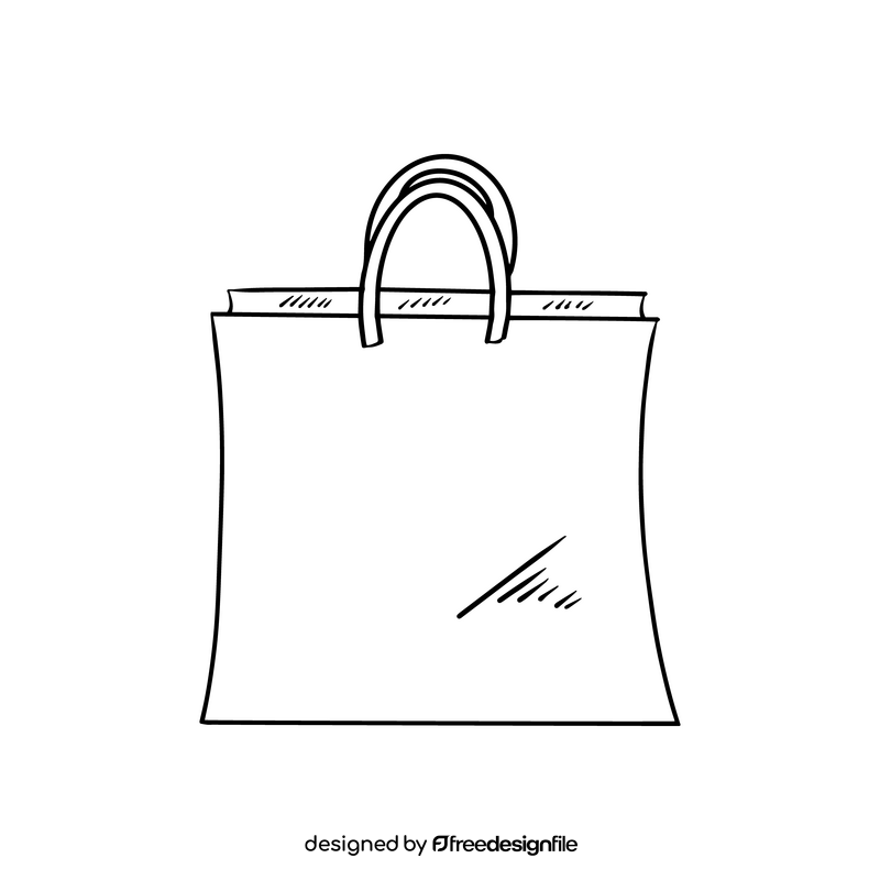 Cartoon paper bag black and white clipart