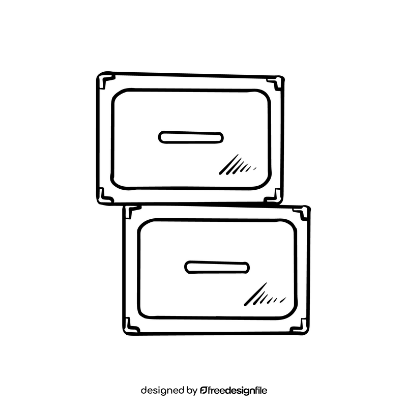 Boxes black and white clipart