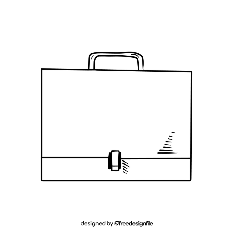 File storage bag black and white clipart