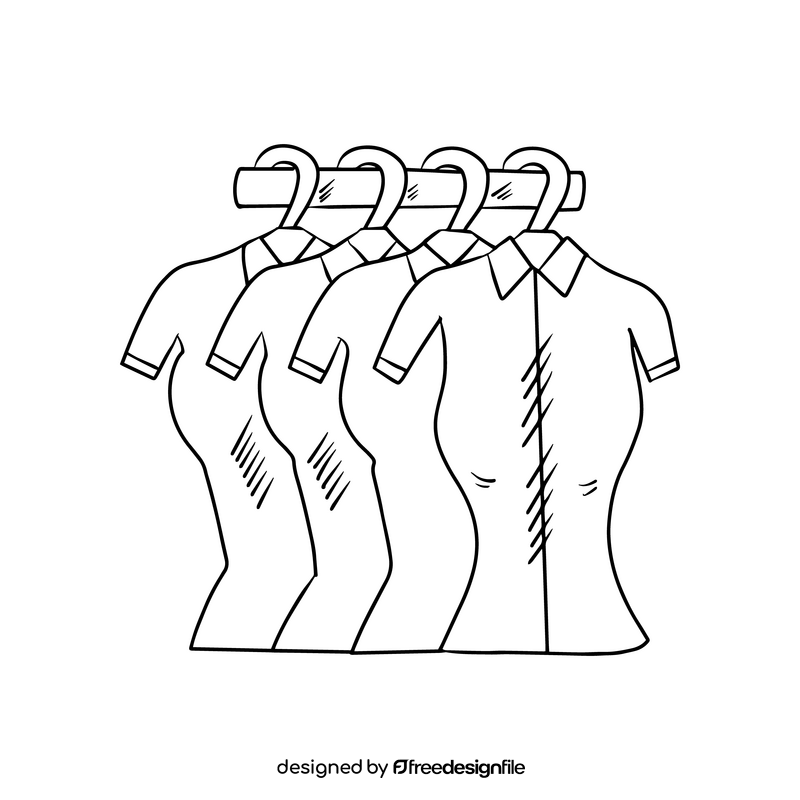 Blouse cartoon black and white clipart