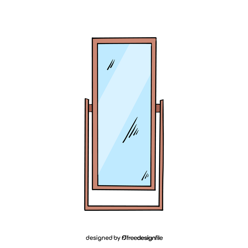 Wood frame floor mirror clipart