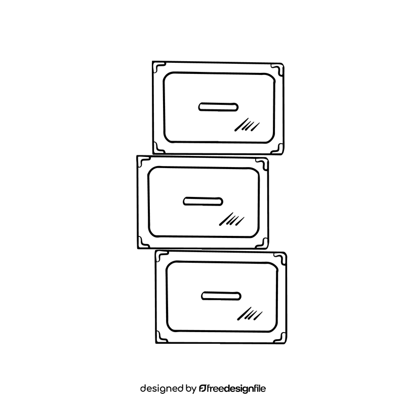 Boxes illustration black and white clipart