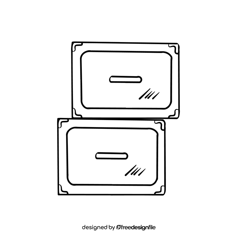 Suitcases black and white clipart