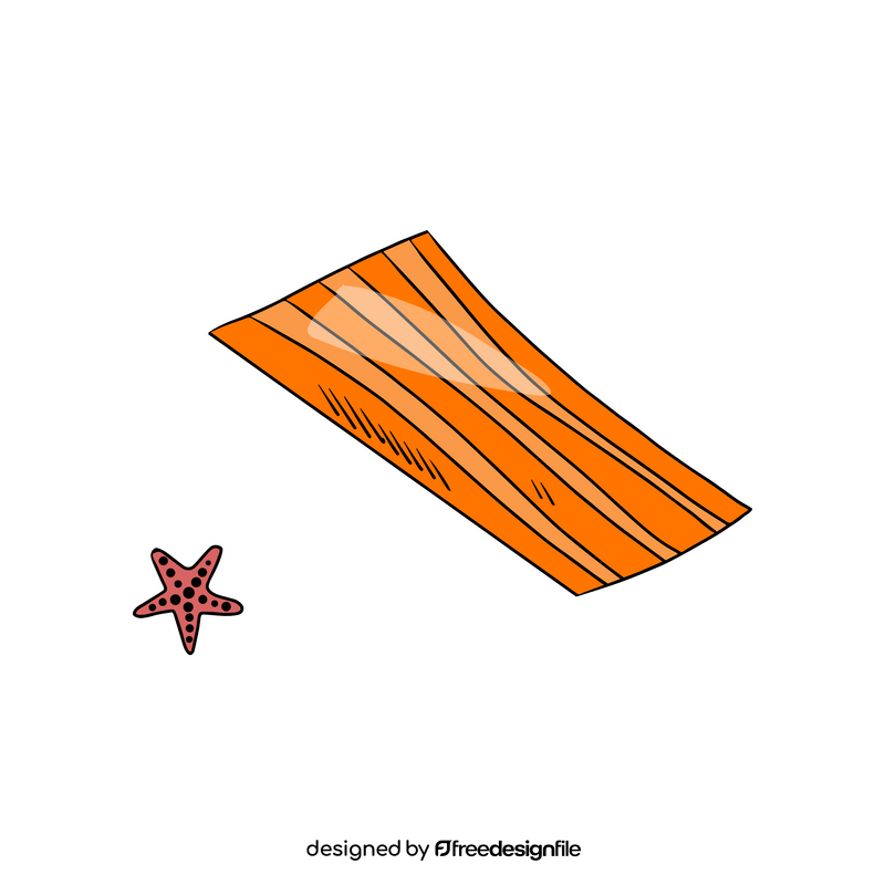 Orange beach mattress clipart