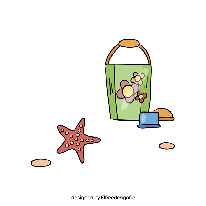 Beach bucket cartoon clipart