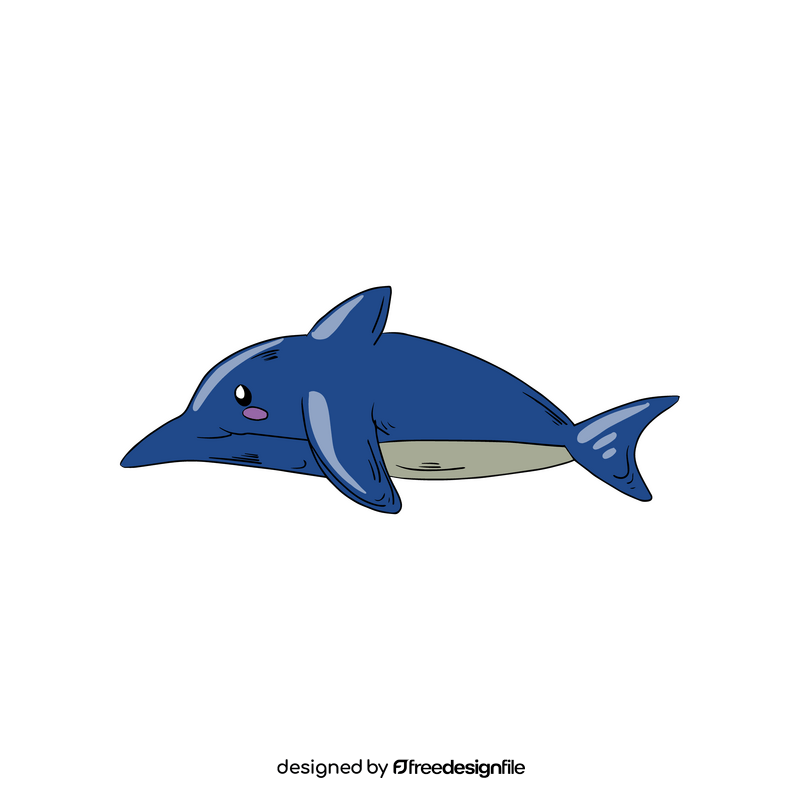 Cute dolphin cartoon drawing clipart