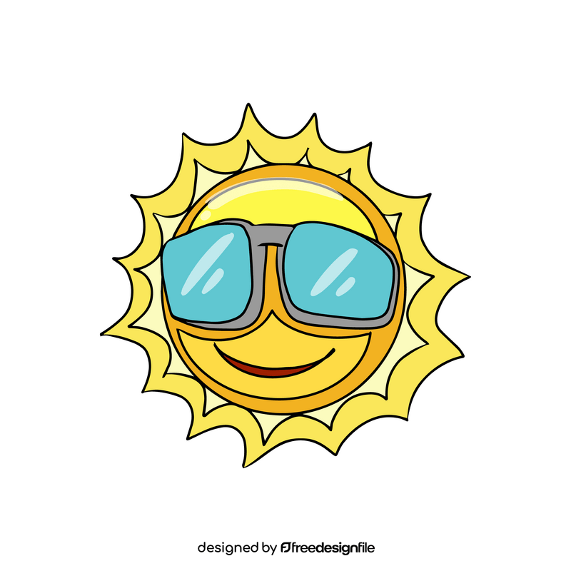 Cartoon sun with sunglasses clipart