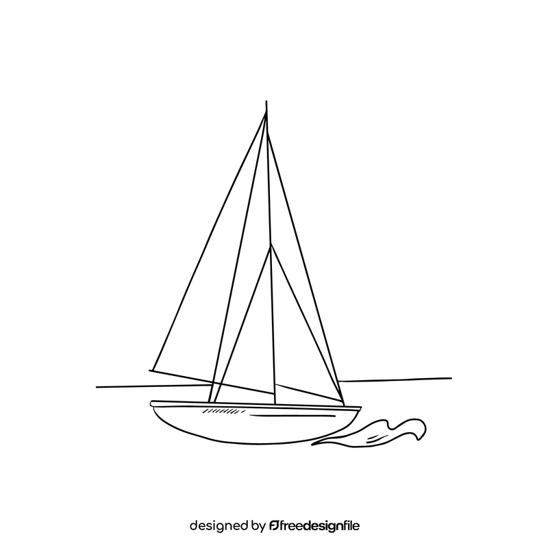 Yacht black and white clipart