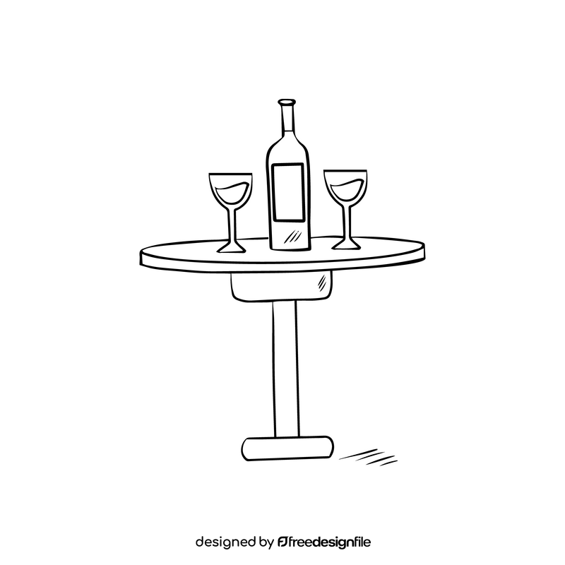 Table black and white clipart