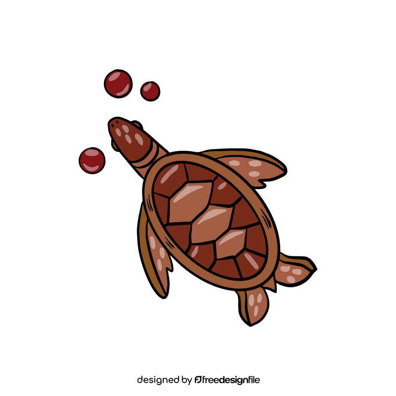 Brown sea turtle cartoon clipart