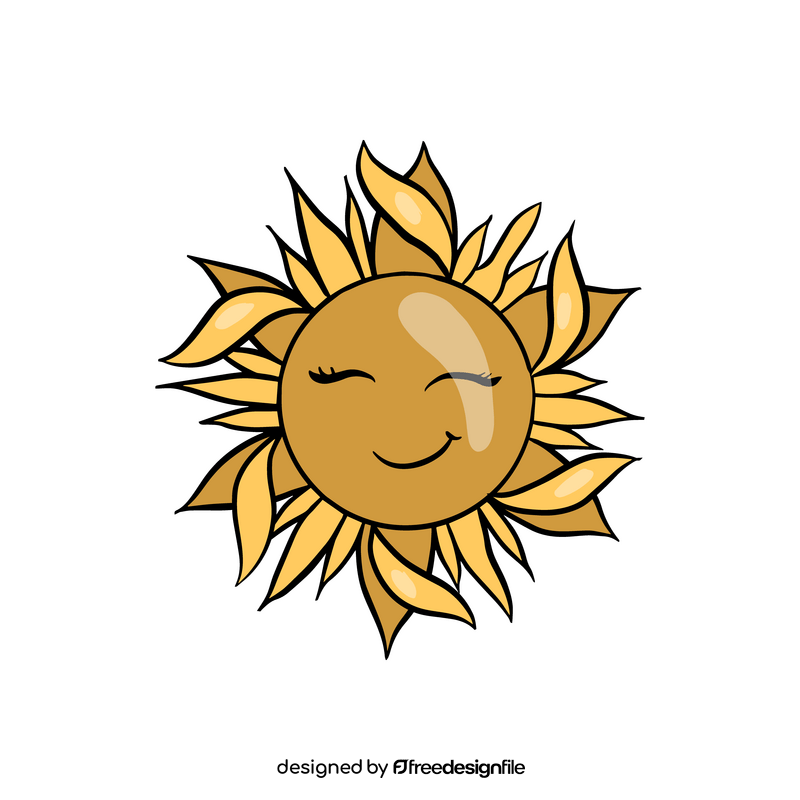 Cartoon sun smiling clipart
