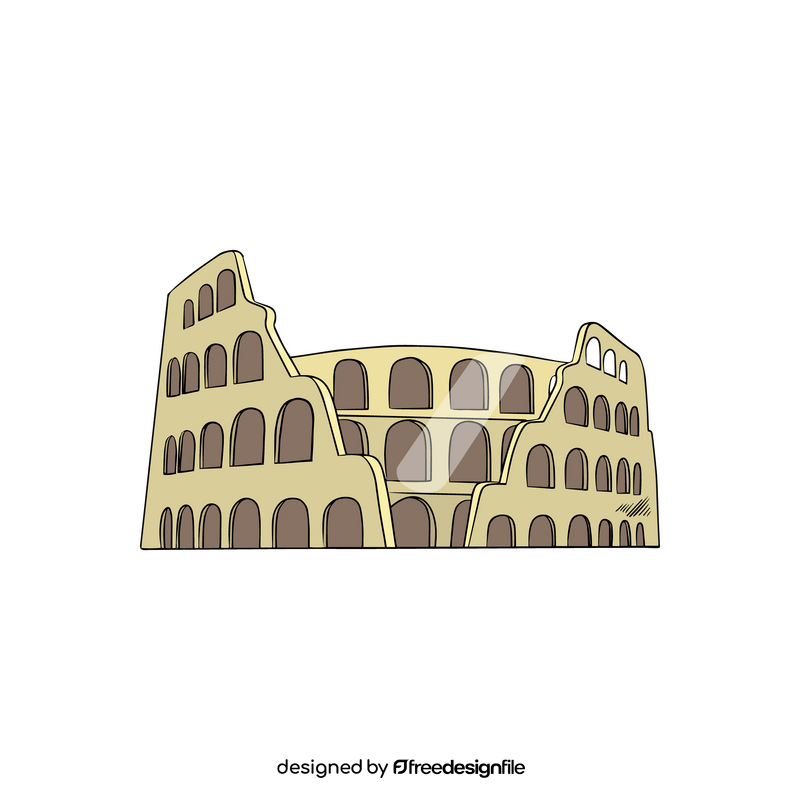 Coliseum Rome cartoon clipart
