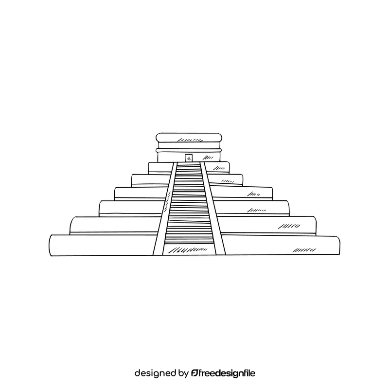 Egypt Pyramid of Djoser steps black and white clipart