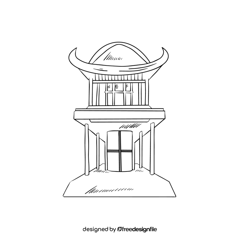 Temple black and white clipart