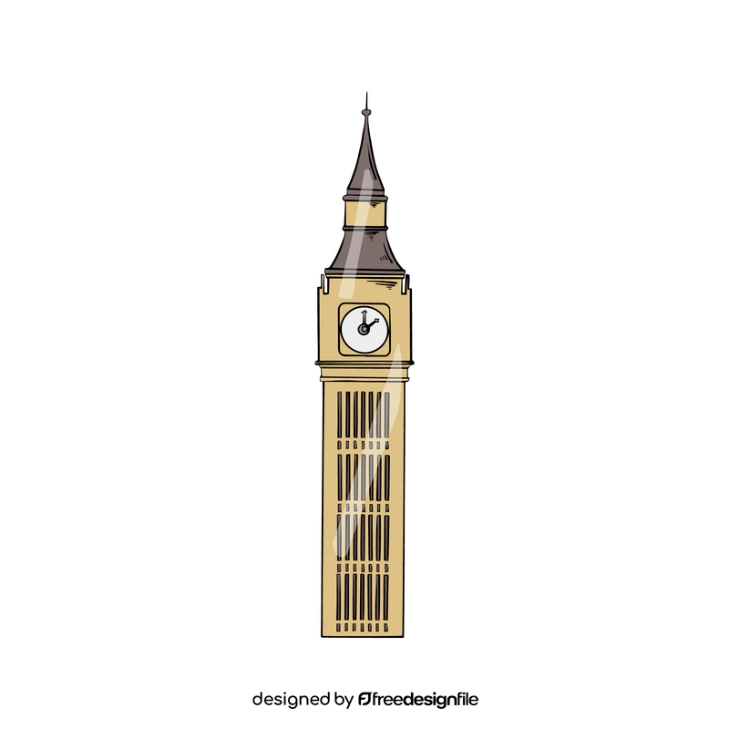 Big Ben London clock tower clipart
