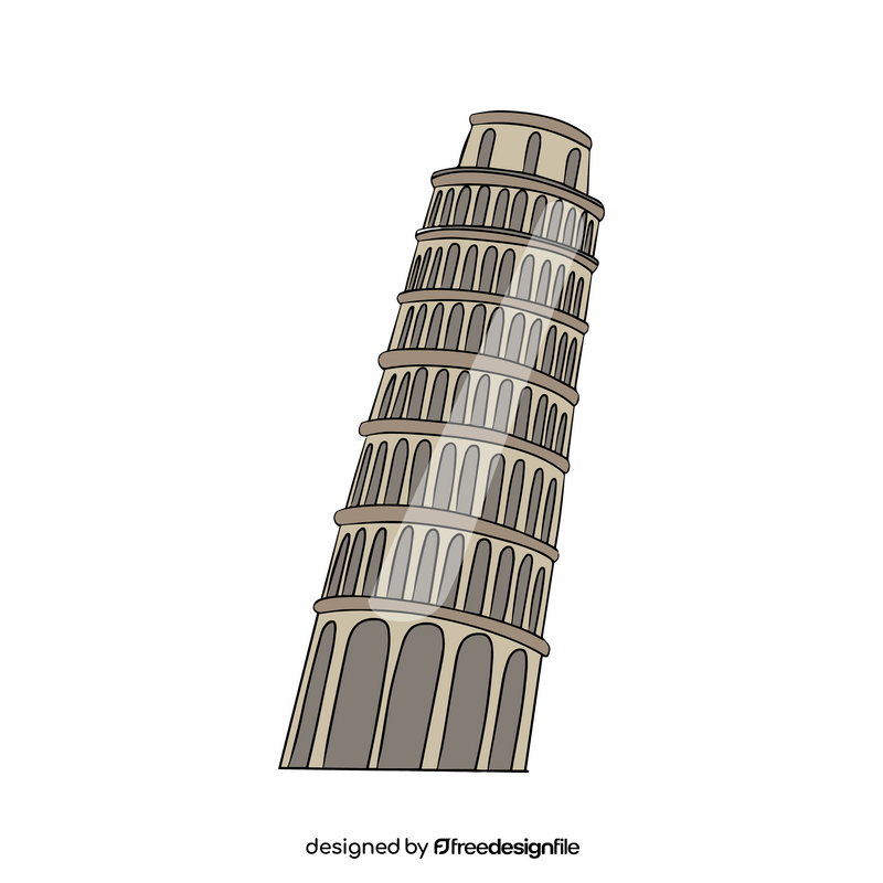 Italy Leaning Tower of Pisa illustration clipart