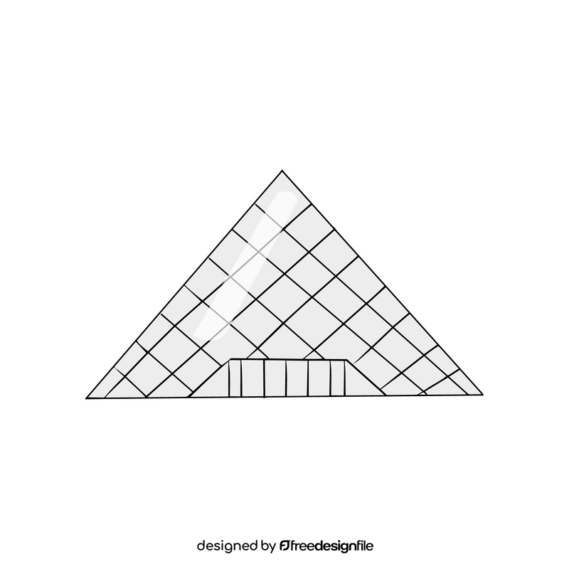 Glass Louvre Pyramid drawing clipart