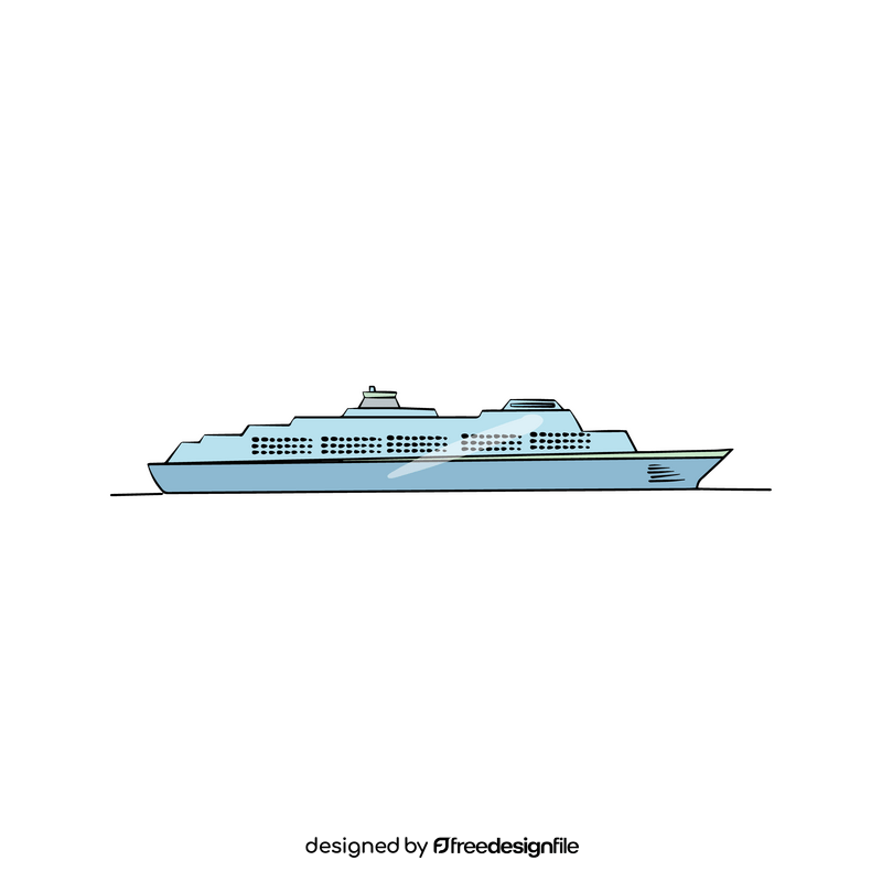 Cruise ship side view clipart