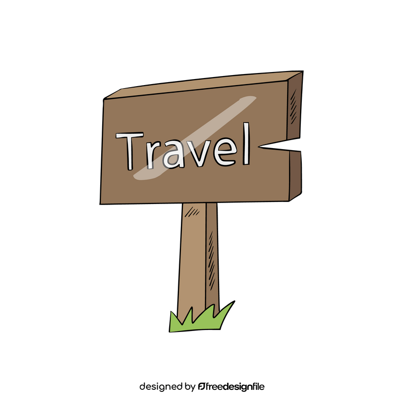 Travel wooden sign clipart