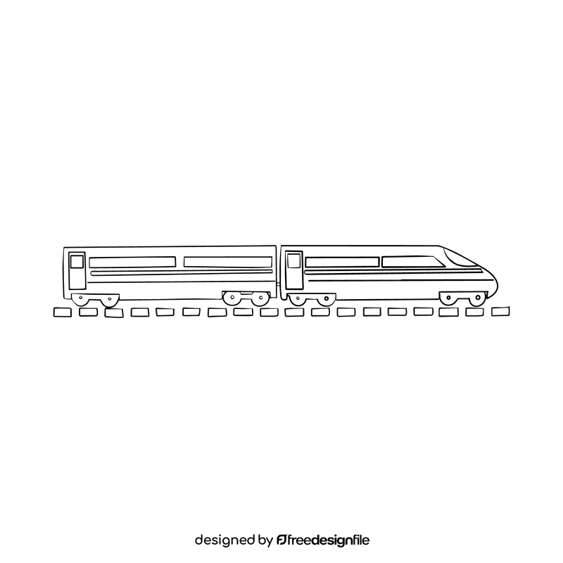 Train drawing black and white clipart