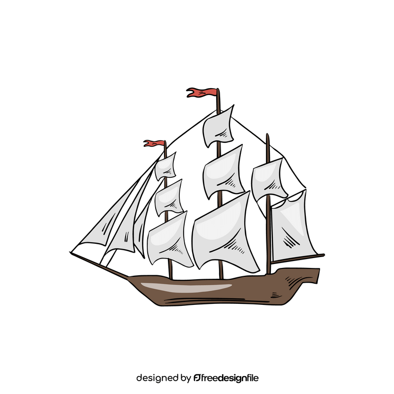 Sailboat, yacht cartoon clipart