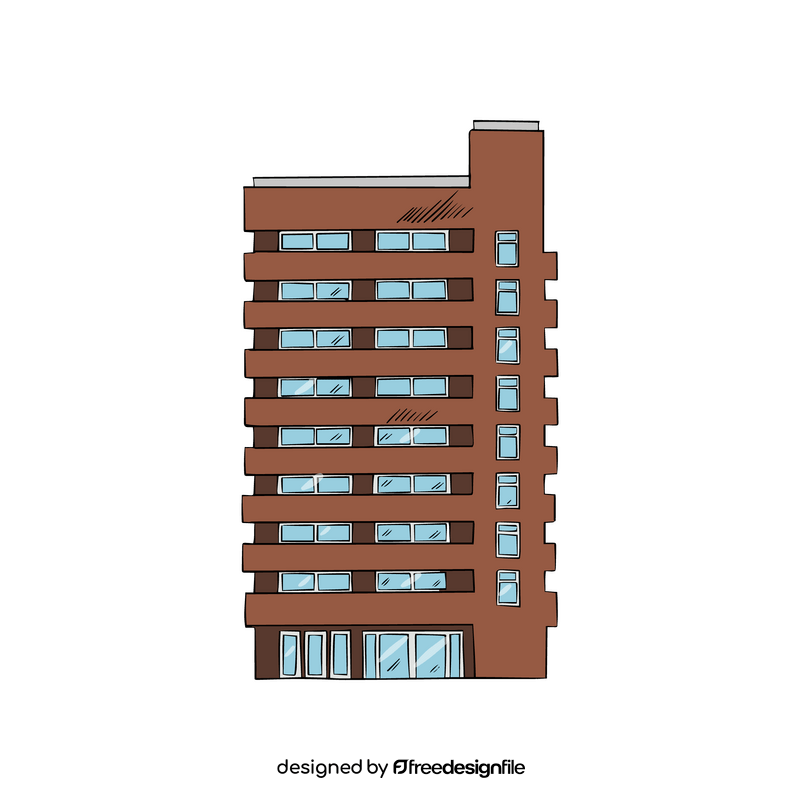 Modern multi storey apartment building clipart