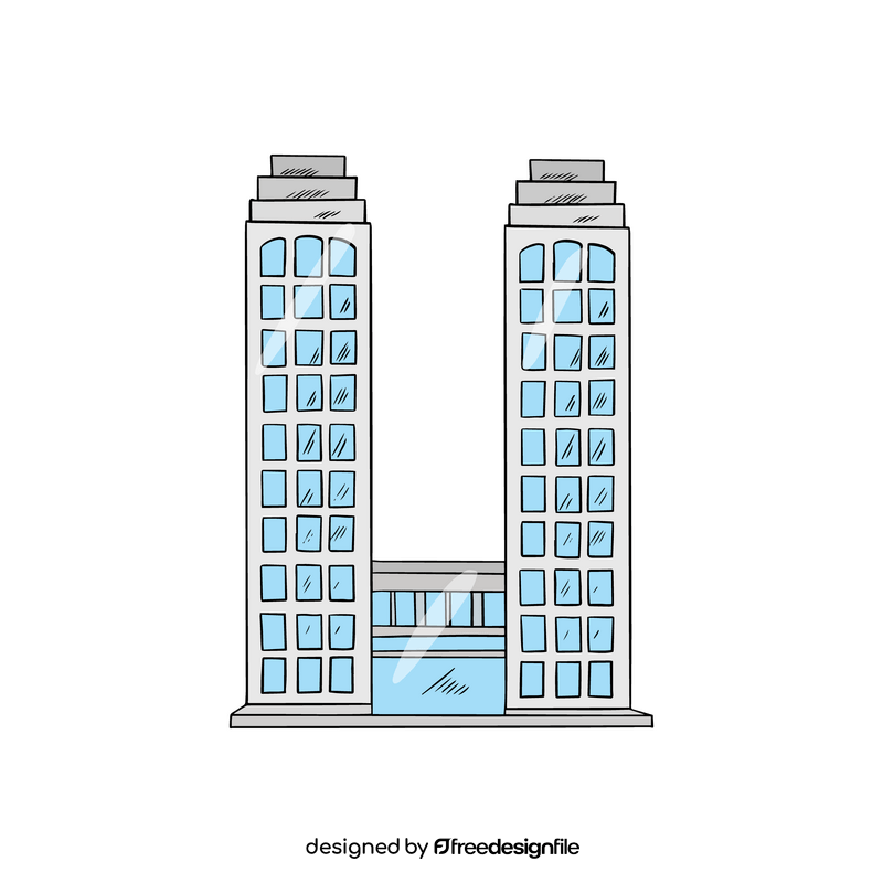 Skyscraper buildings cartoon clipart