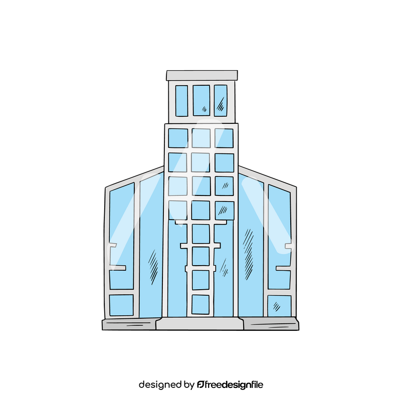 Glass tower building clipart